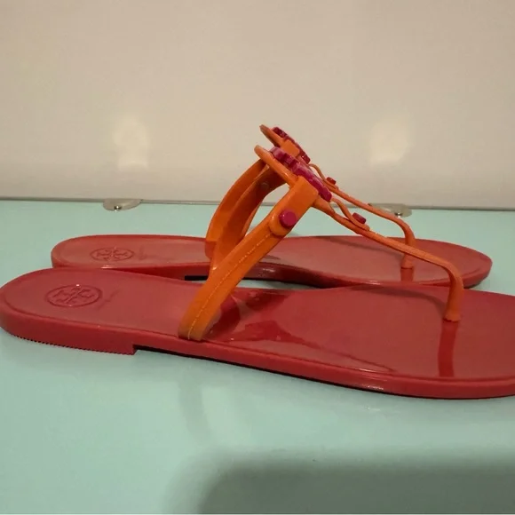 Tory Burch Vibrant Pink and Orange Sandals - Picture 2 of 4